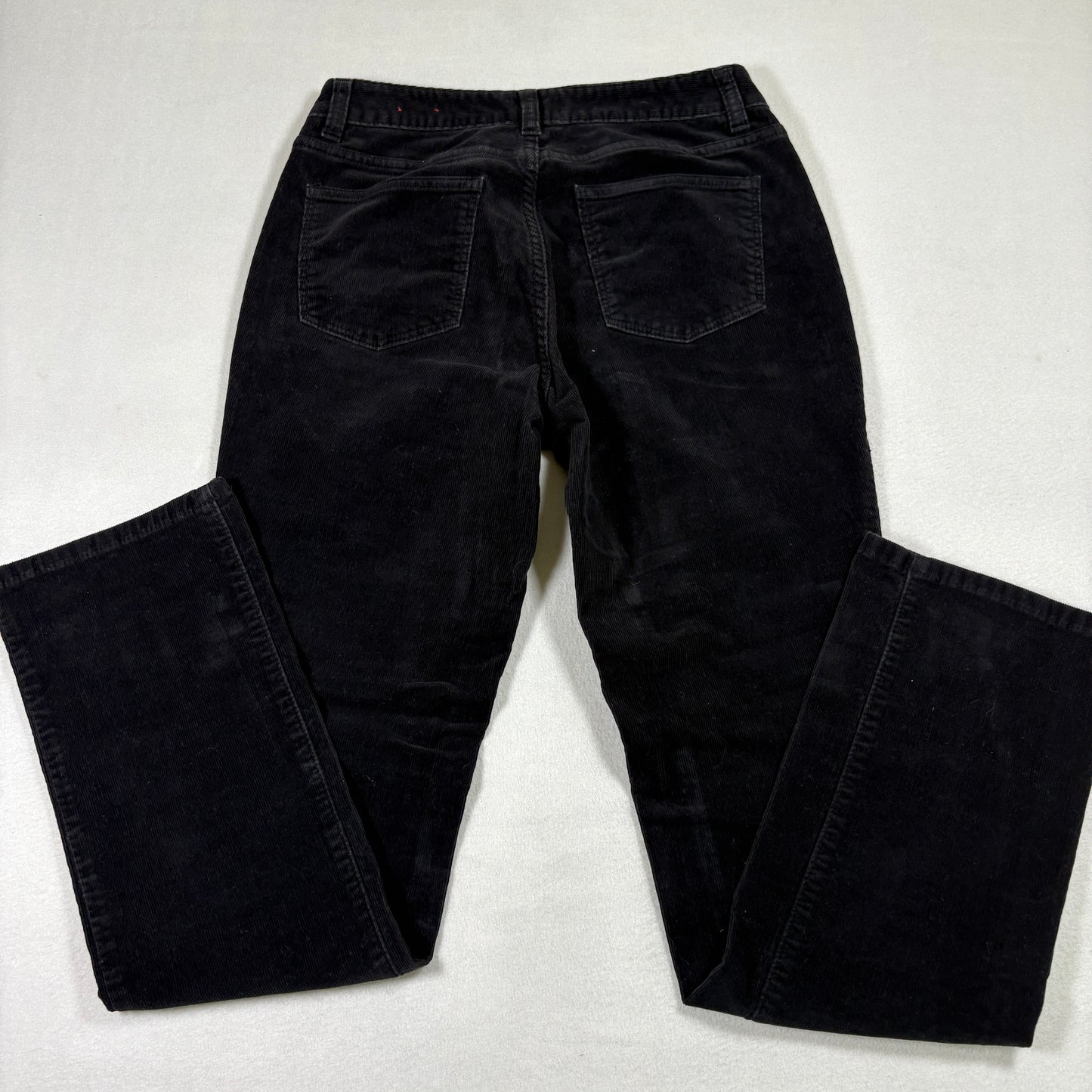 Talbots womens pants 4 curvy black corduroy straight leg high rise classic