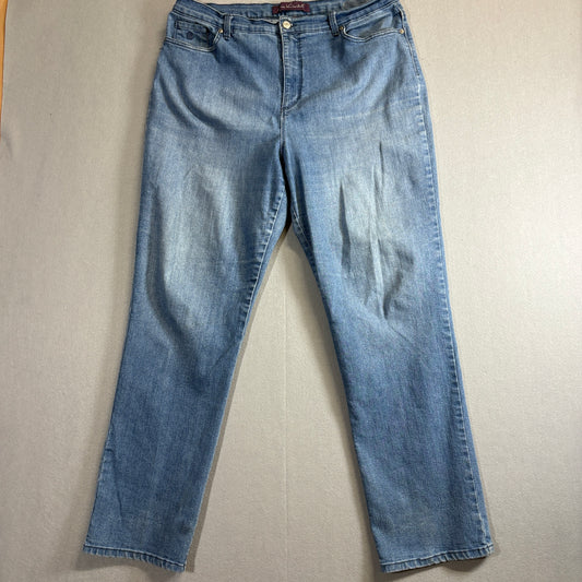Gloria Vanderbilt Straight Leg Jeans Womens 16 Fits Like 33x30 Light Wash