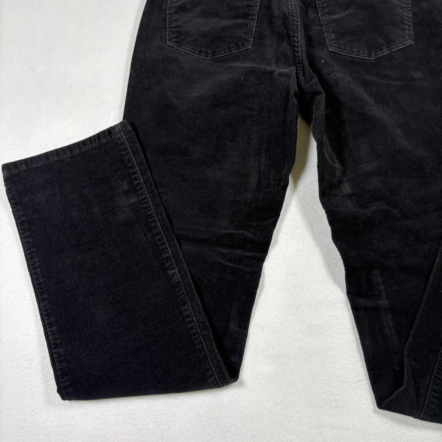 Talbots womens pants 4 curvy black corduroy straight leg high rise classic