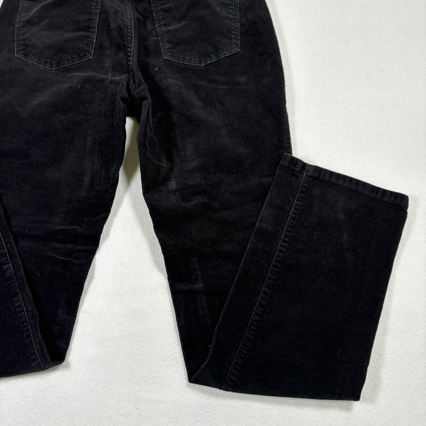 Talbots womens pants 4 curvy black corduroy straight leg high rise classic