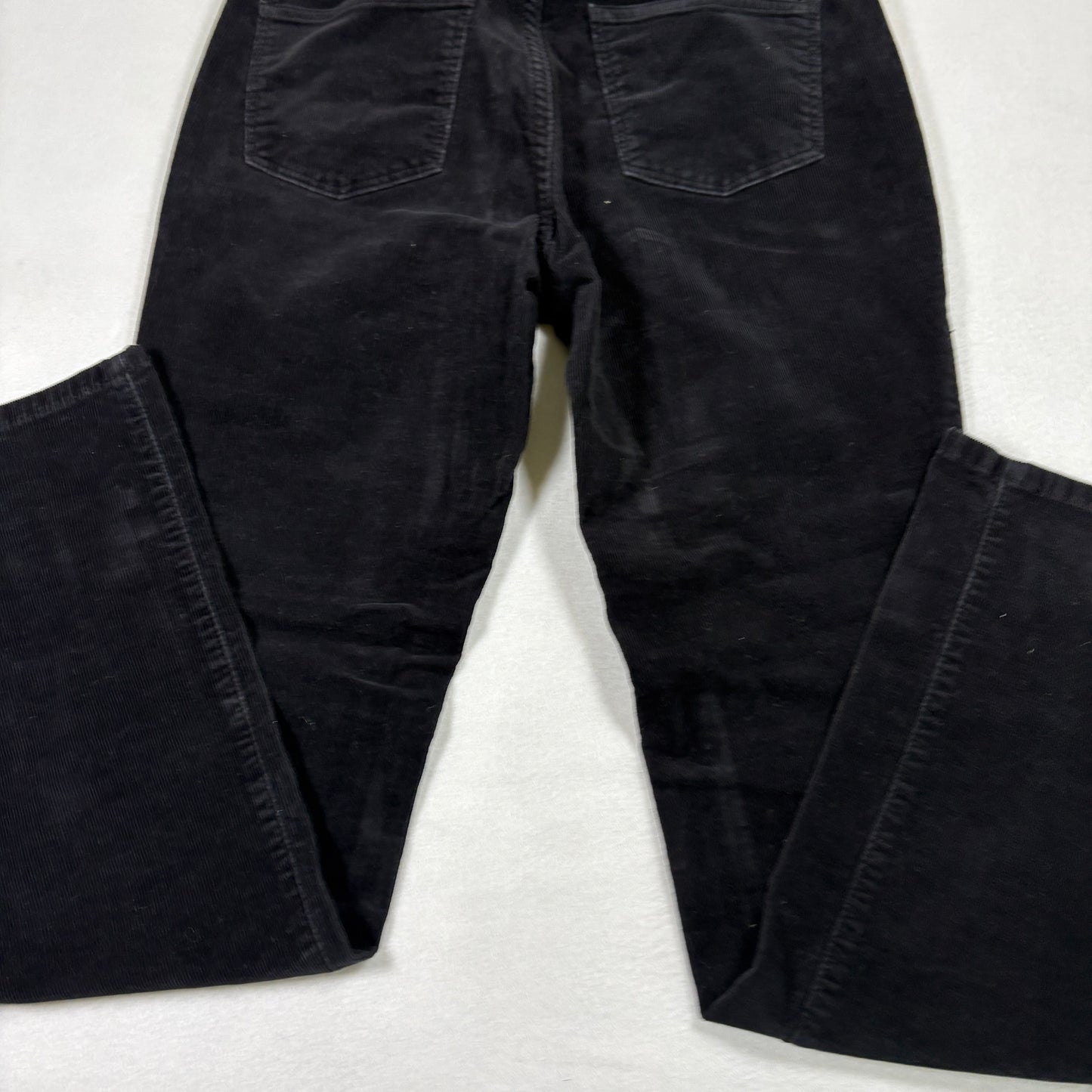 Talbots womens pants 4 curvy black corduroy straight leg high rise classic