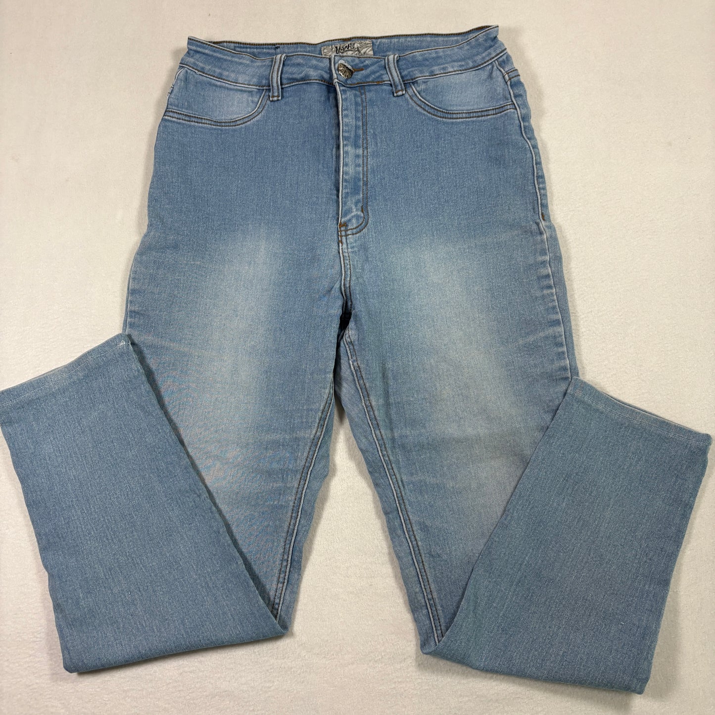 U-WiD womens jeans 15 light wash blue denim high rise stretch Y2K 90s grunge