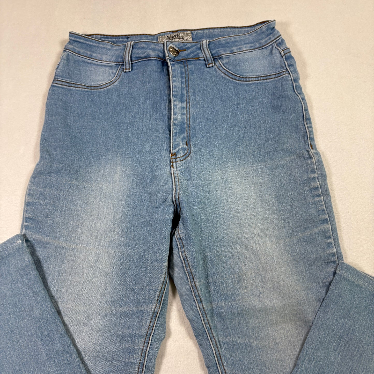 U-WiD womens jeans 15 light wash blue denim high rise stretch Y2K 90s grunge