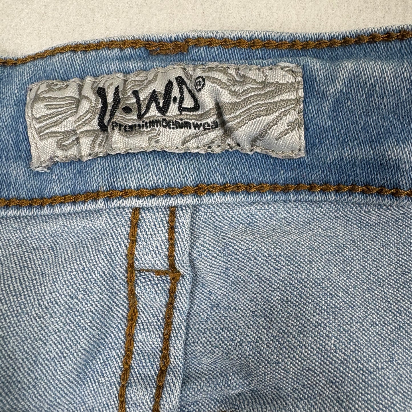 U-WiD womens jeans 15 light wash blue denim high rise stretch Y2K 90s grunge