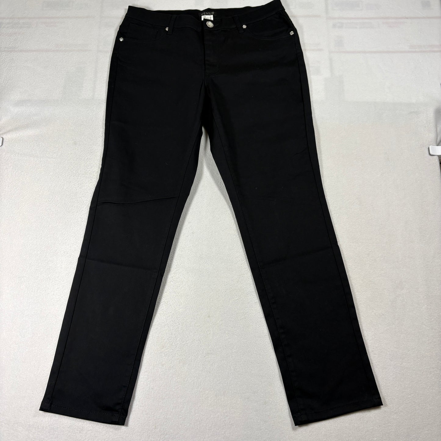 Venus Pants Womens 14 Black Stretch Skinny Jeans Mid Rise Classic Fit