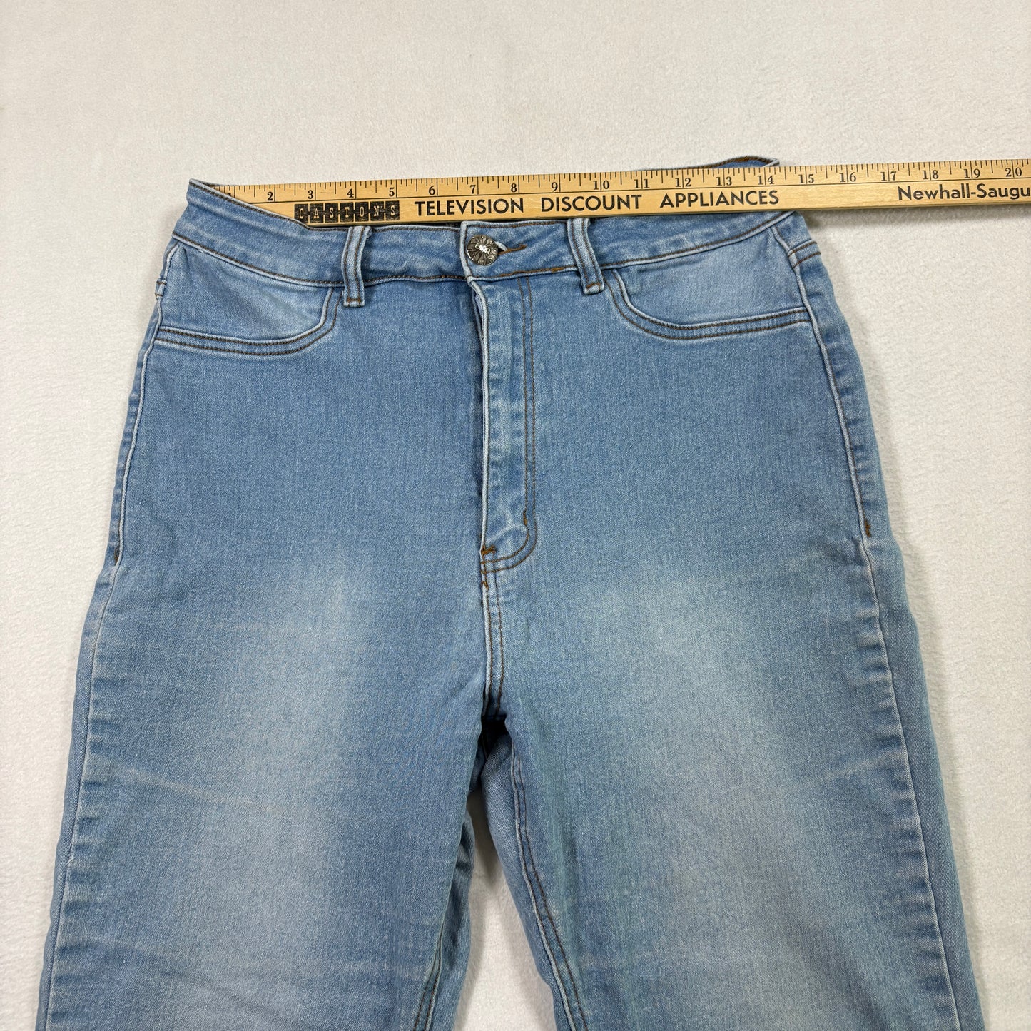 U-WiD womens jeans 15 light wash blue denim high rise stretch Y2K 90s grunge