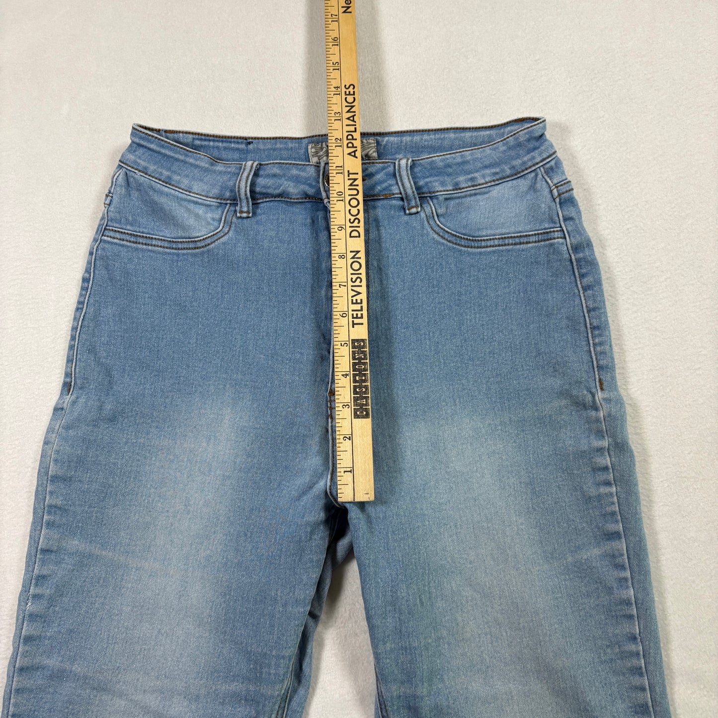 U-WiD womens jeans 15 light wash blue denim high rise stretch Y2K 90s grunge