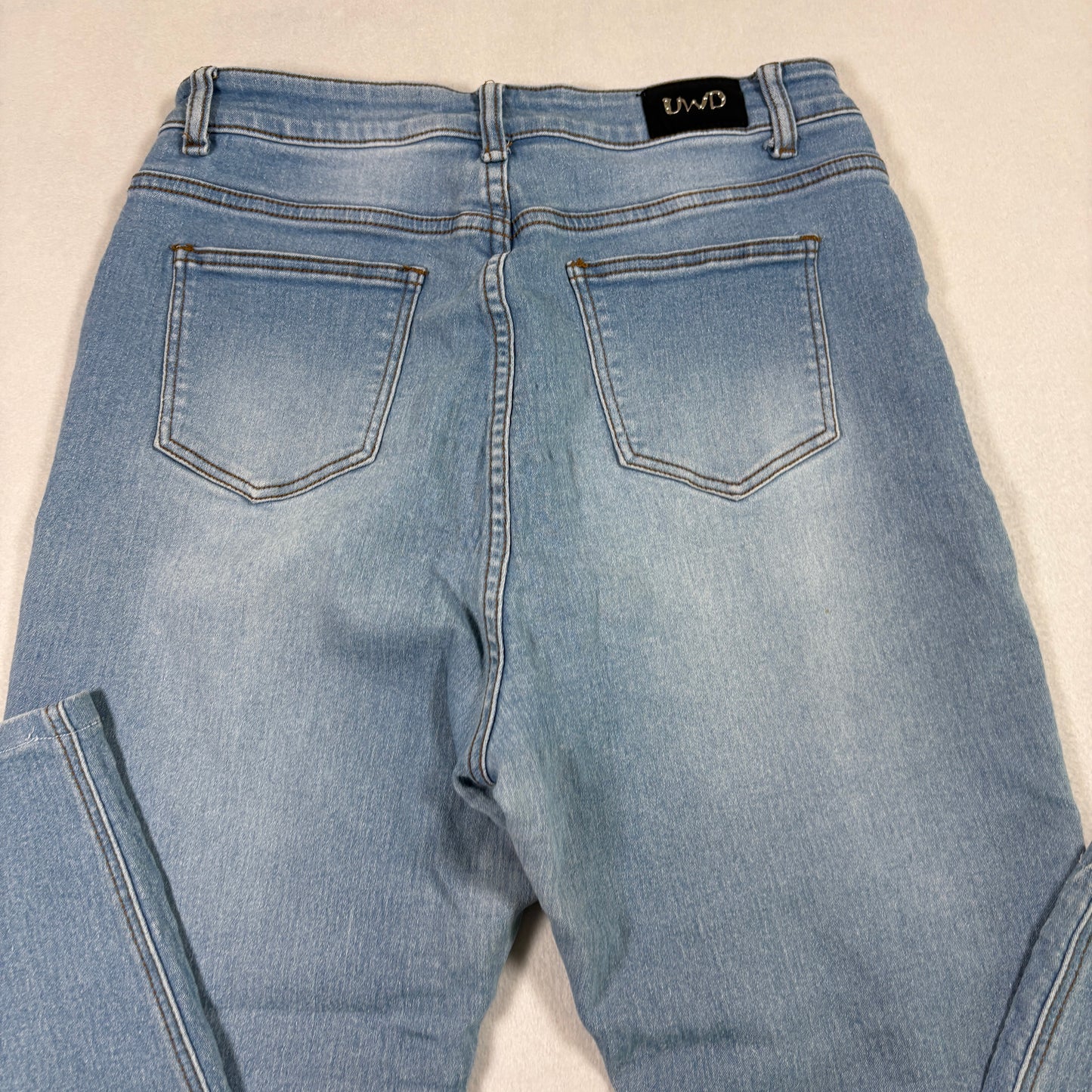 U-WiD womens jeans 15 light wash blue denim high rise stretch Y2K 90s grunge