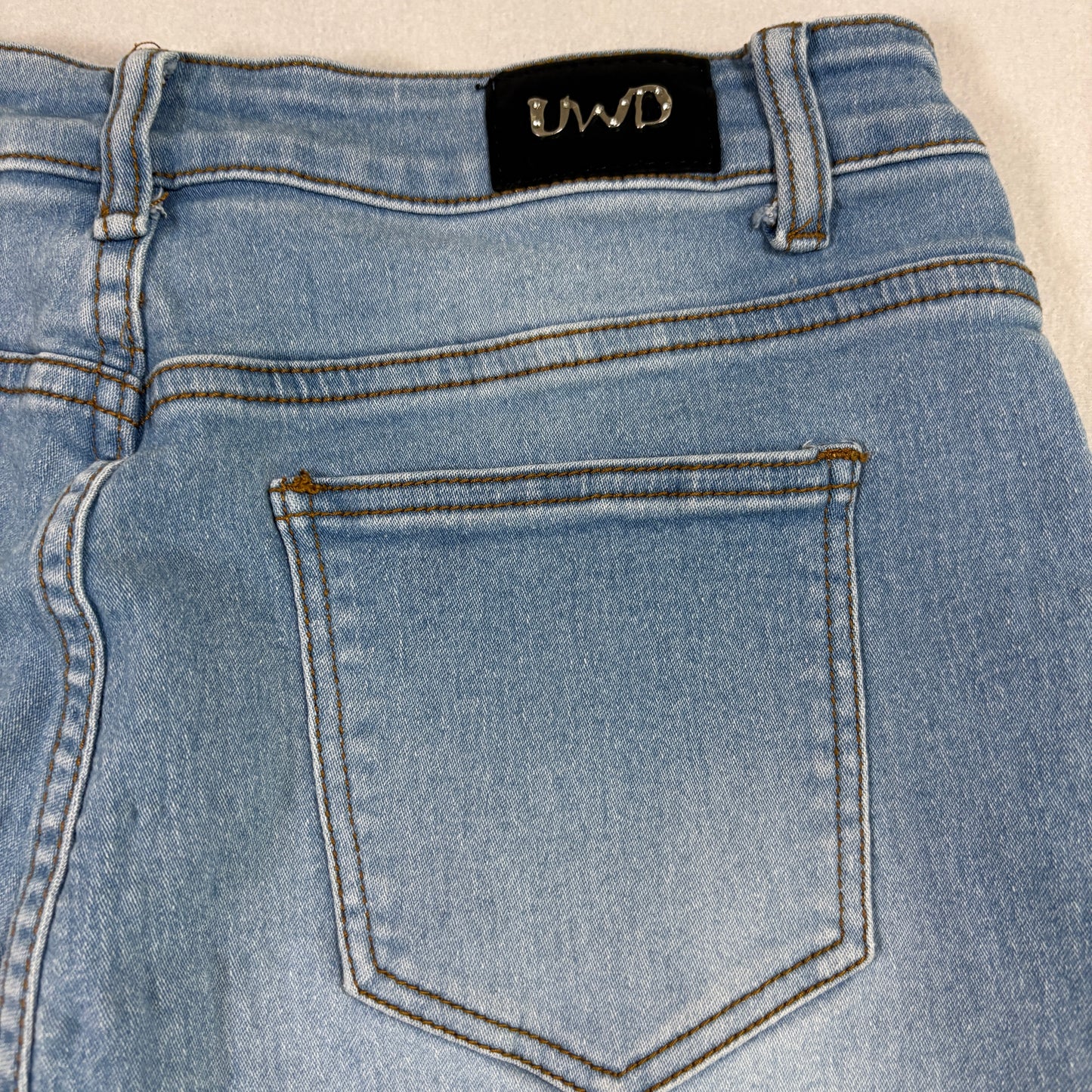 U-WiD womens jeans 15 light wash blue denim high rise stretch Y2K 90s grunge