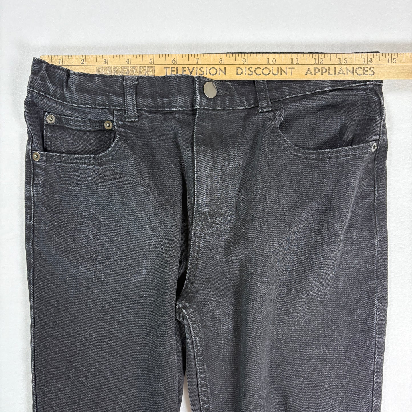 Wonder Nation Jeans Boys 16 Black Bootcut Straight Stretch Youth Denim Pants