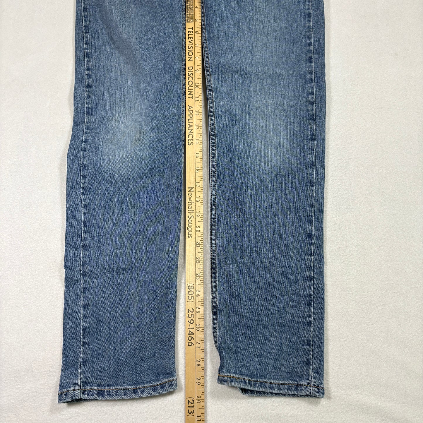 Levis mens 32x32 jeans blue denim straight leg performance stretch distressed