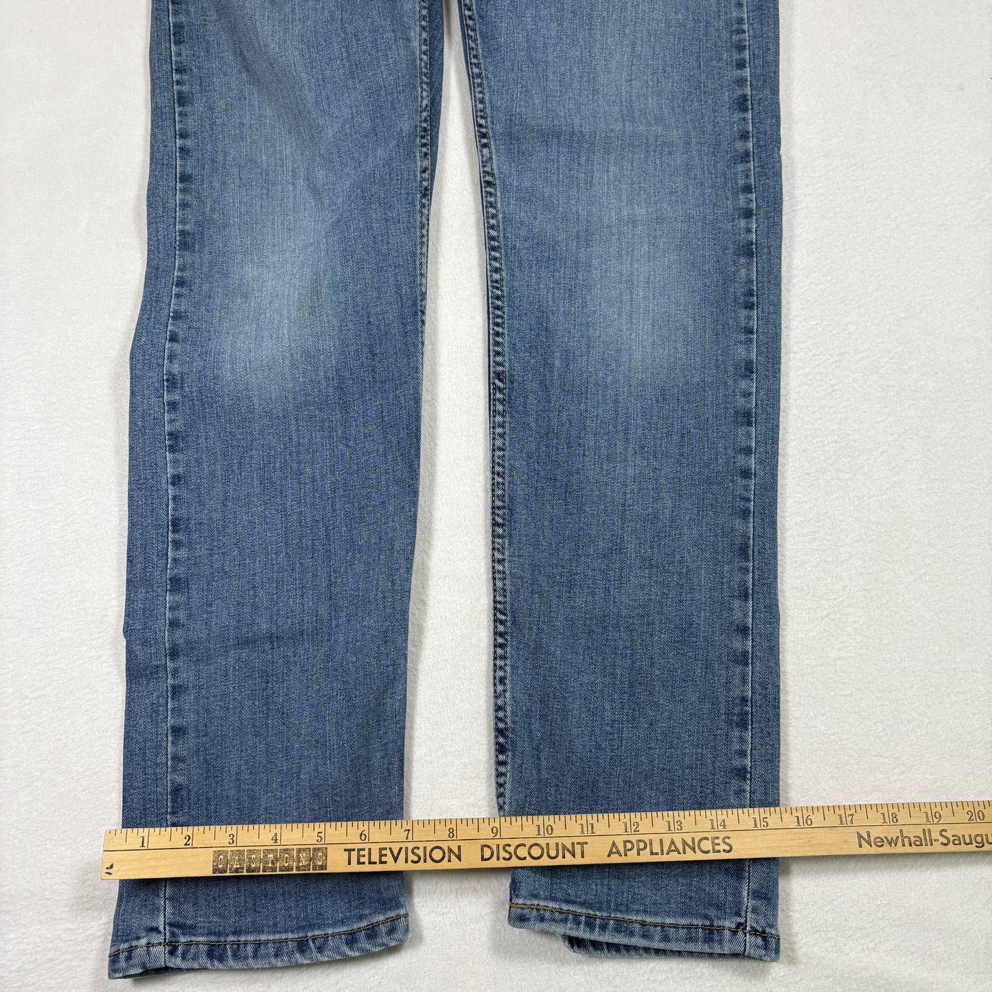 Levis mens 32x32 jeans blue denim straight leg performance stretch distressed