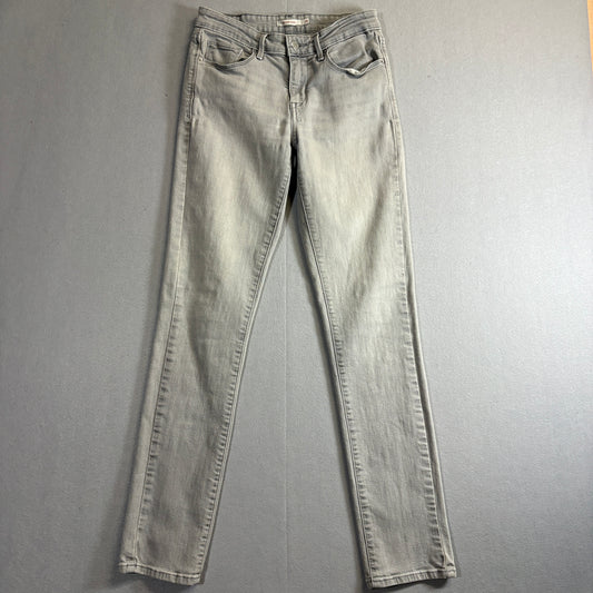 Levis Mid Rise Skinny Jeans Womens 28 Fits Like 26x29 Gray Stretch Denim
