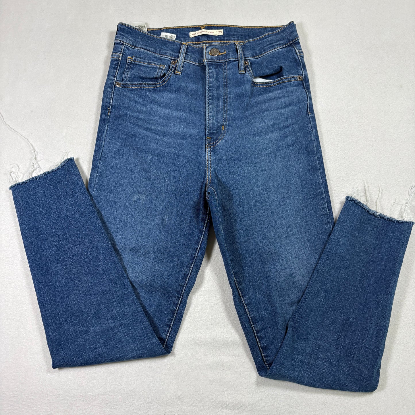 Levi’s Womens Mile High Super Skinny Jeans 29x30 Blue High Rise Stretch Y2K