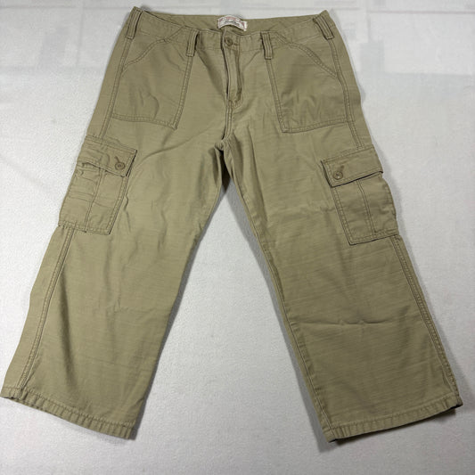 Levi Strauss Signature Cargo Pants Womens 12 Khaki 100% Cotton Utility