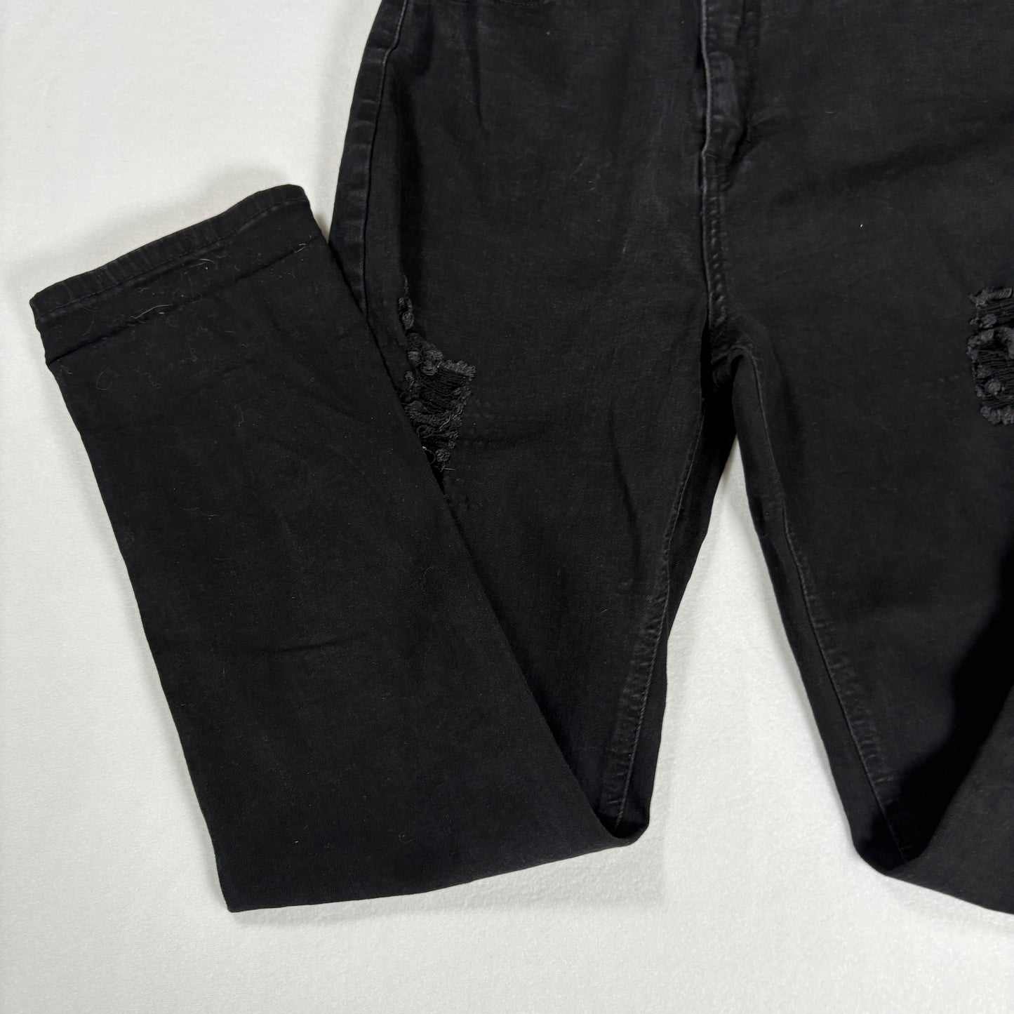 Legend Jeans Women’s 7 Black Distressed High Rise Stretch Denim Pants