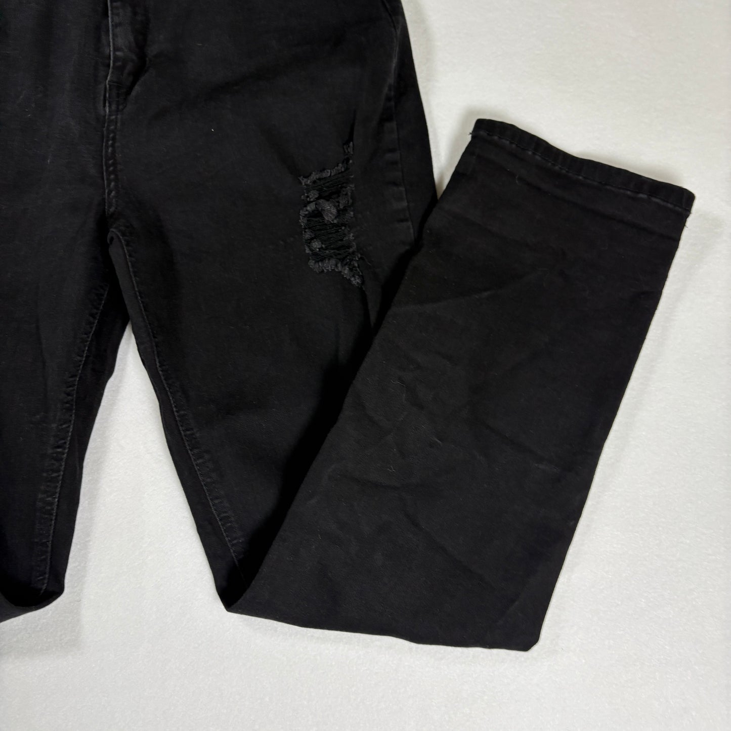 Legend Jeans Women’s 7 Black Distressed High Rise Stretch Denim Pants