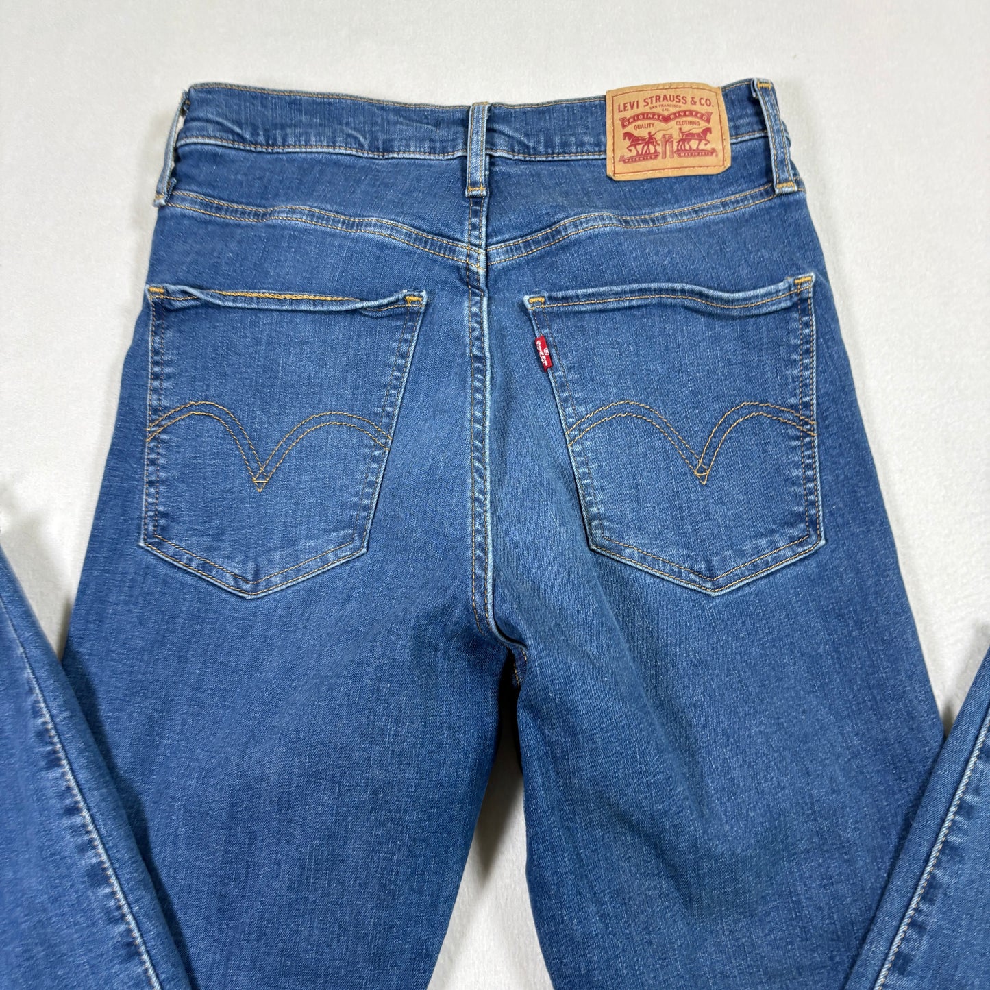 Levi’s Womens Mile High Super Skinny Jeans 29x30 Blue High Rise Stretch Y2K