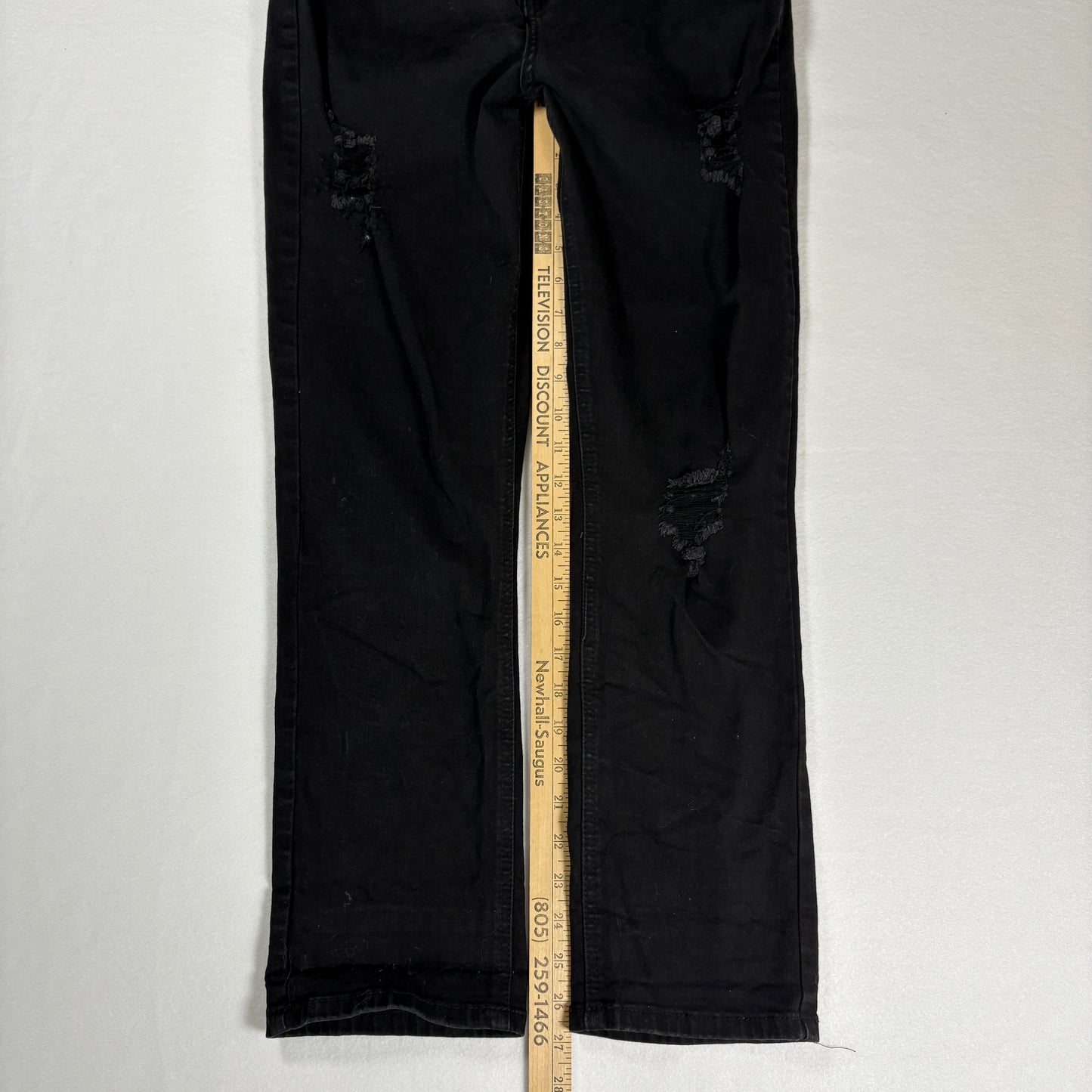 Legend Jeans Women’s 7 Black Distressed High Rise Stretch Denim Pants