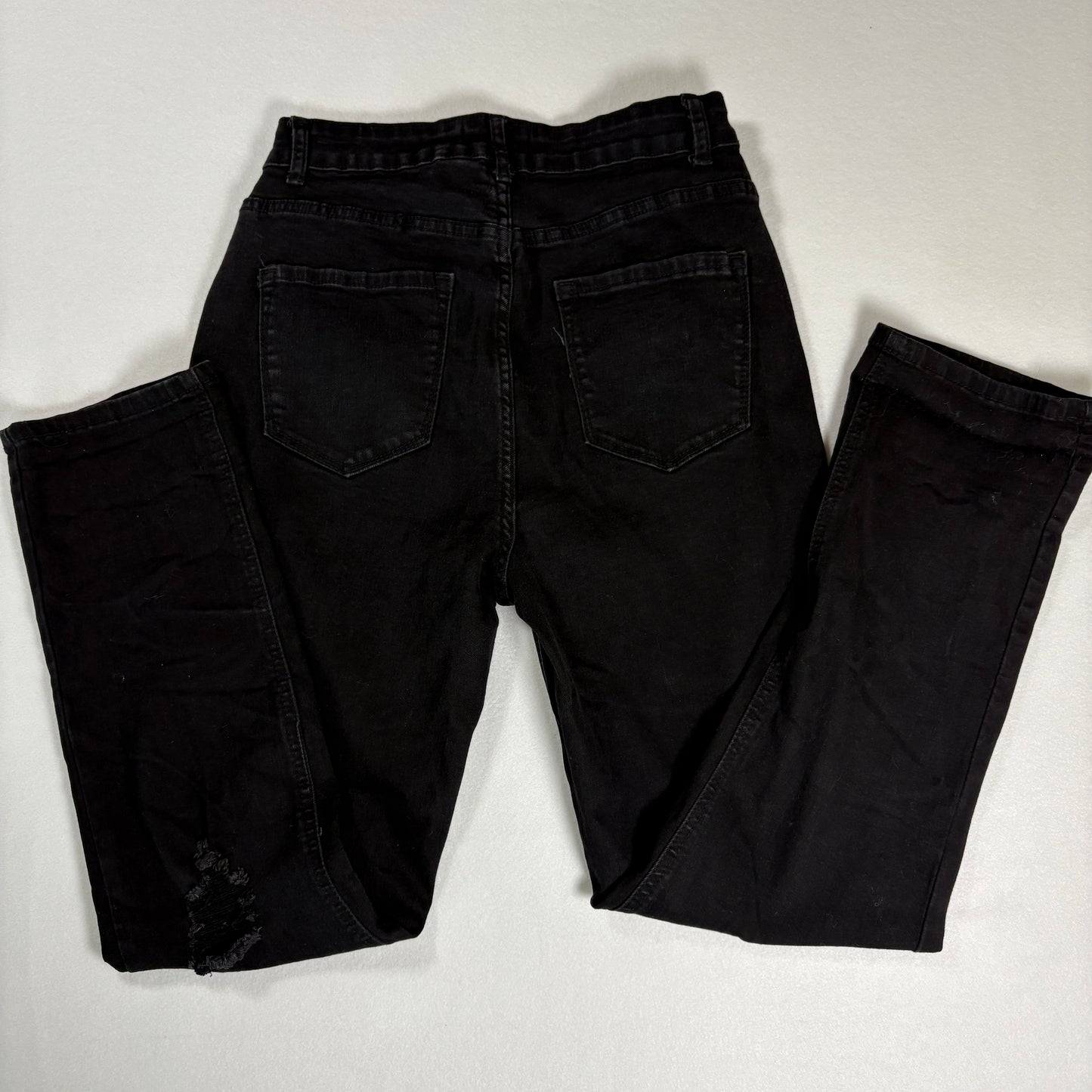 Legend Jeans Women’s 7 Black Distressed High Rise Stretch Denim Pants