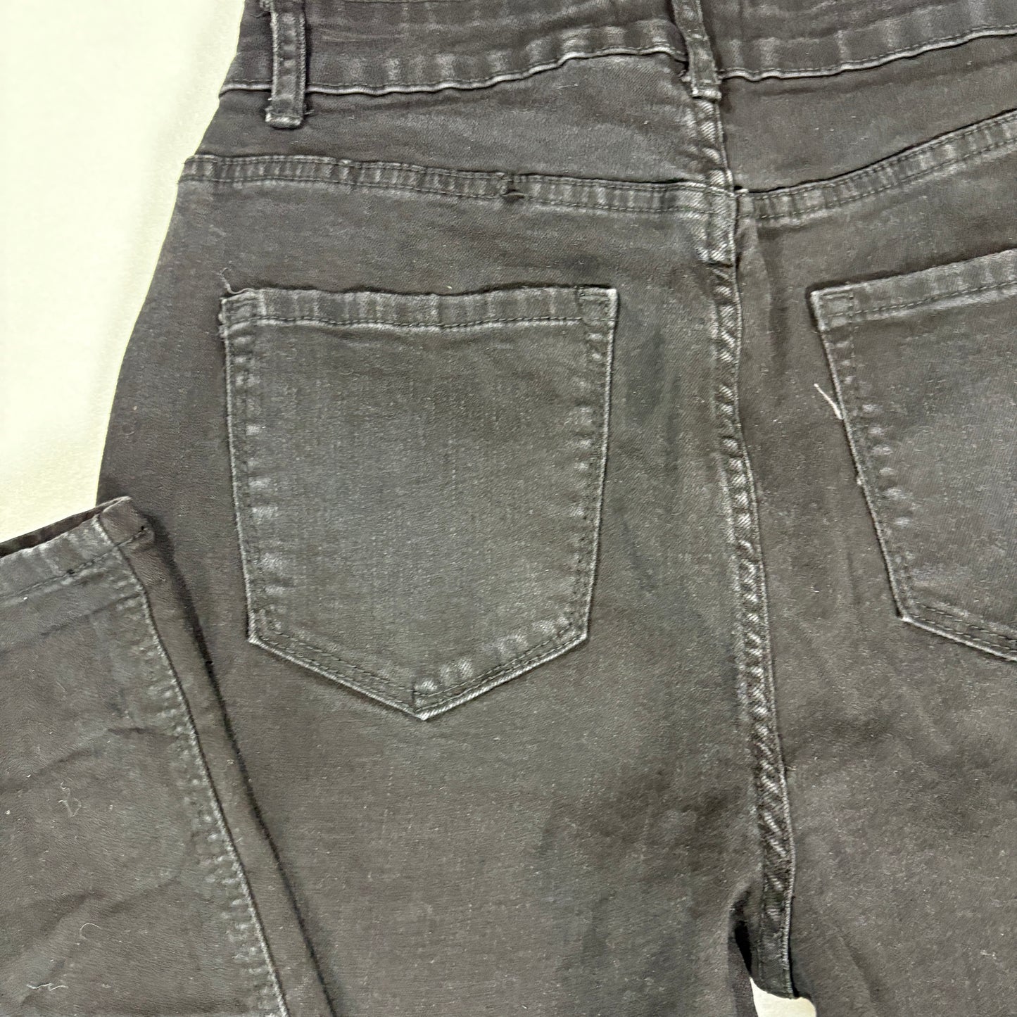 Legend Jeans Women’s 7 Black Distressed High Rise Stretch Denim Pants