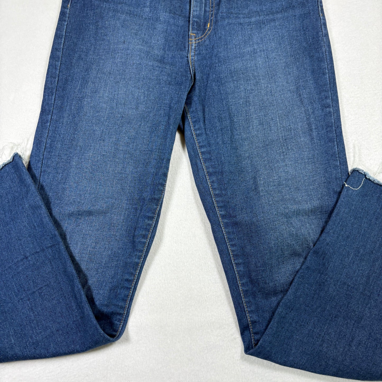 Levi’s Womens Mile High Super Skinny Jeans 29x30 Dark Blue High Rise Y2K Raw Hem