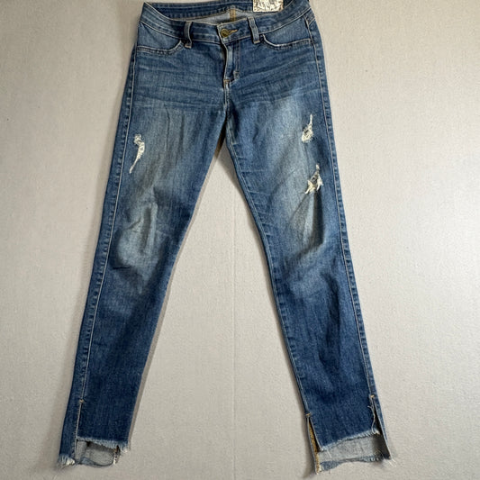 SIWY Los Angeles Distressed Skinny Jeans Women’s Size Fits Like 26x27 Raw Hem
