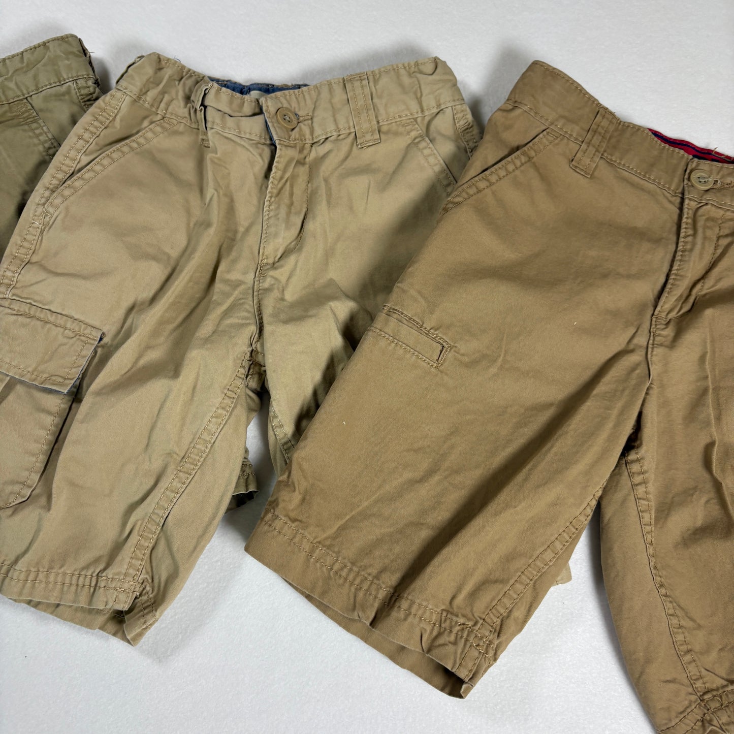 Levi’s Boys Shorts Lot of 3 Size 6–7 Cargo Khaki Tan Cotton Adjustable Waist