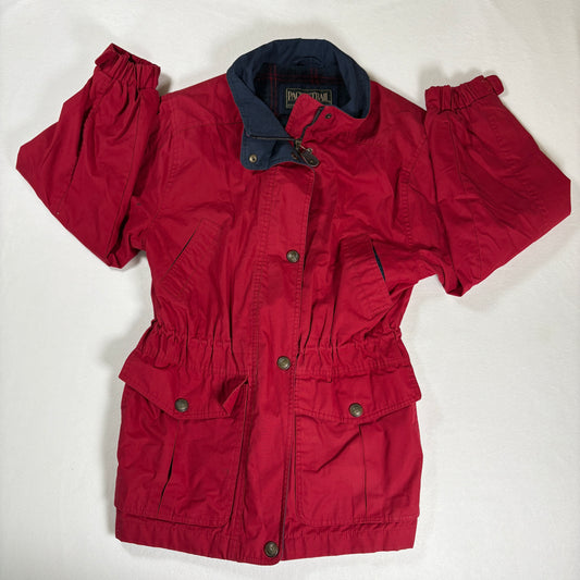 Pacific Trail Jacket Women’s Small Red Outdoor Utility Parka Snap Pockets Vintage