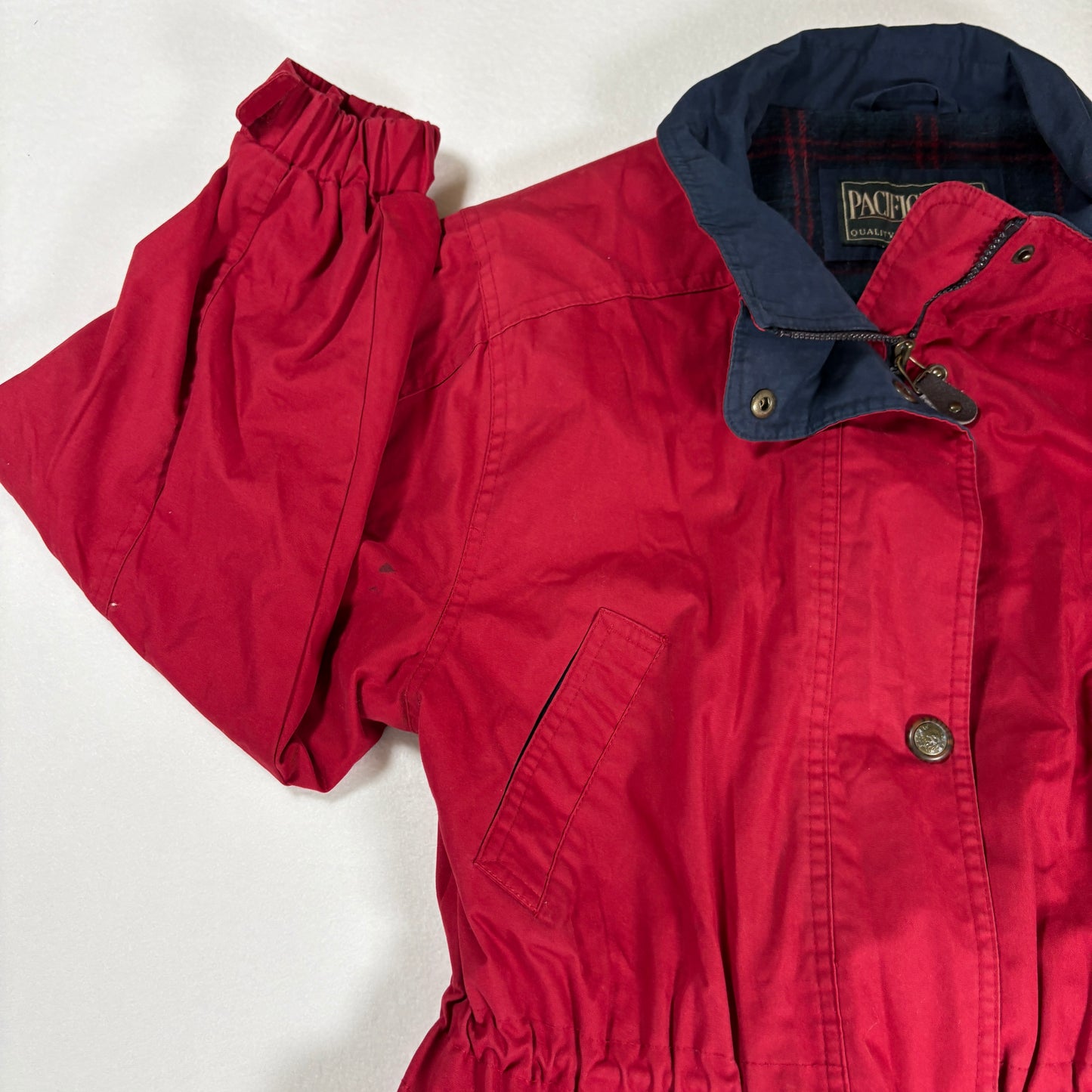 Pacific Trail Jacket Women’s Small Red Outdoor Utility Parka Snap Pockets Vintage