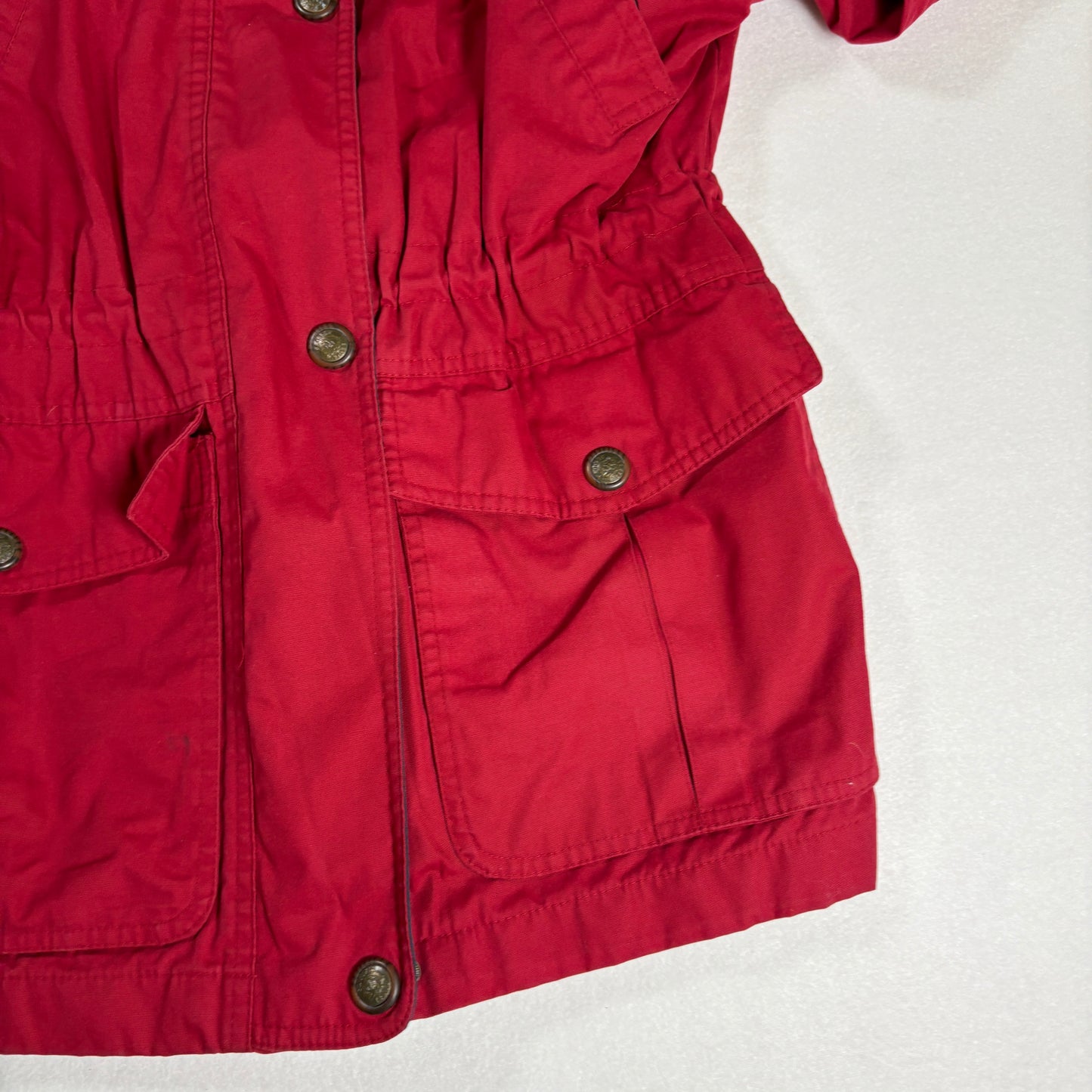 Pacific Trail Jacket Women’s Small Red Outdoor Utility Parka Snap Pockets Vintage
