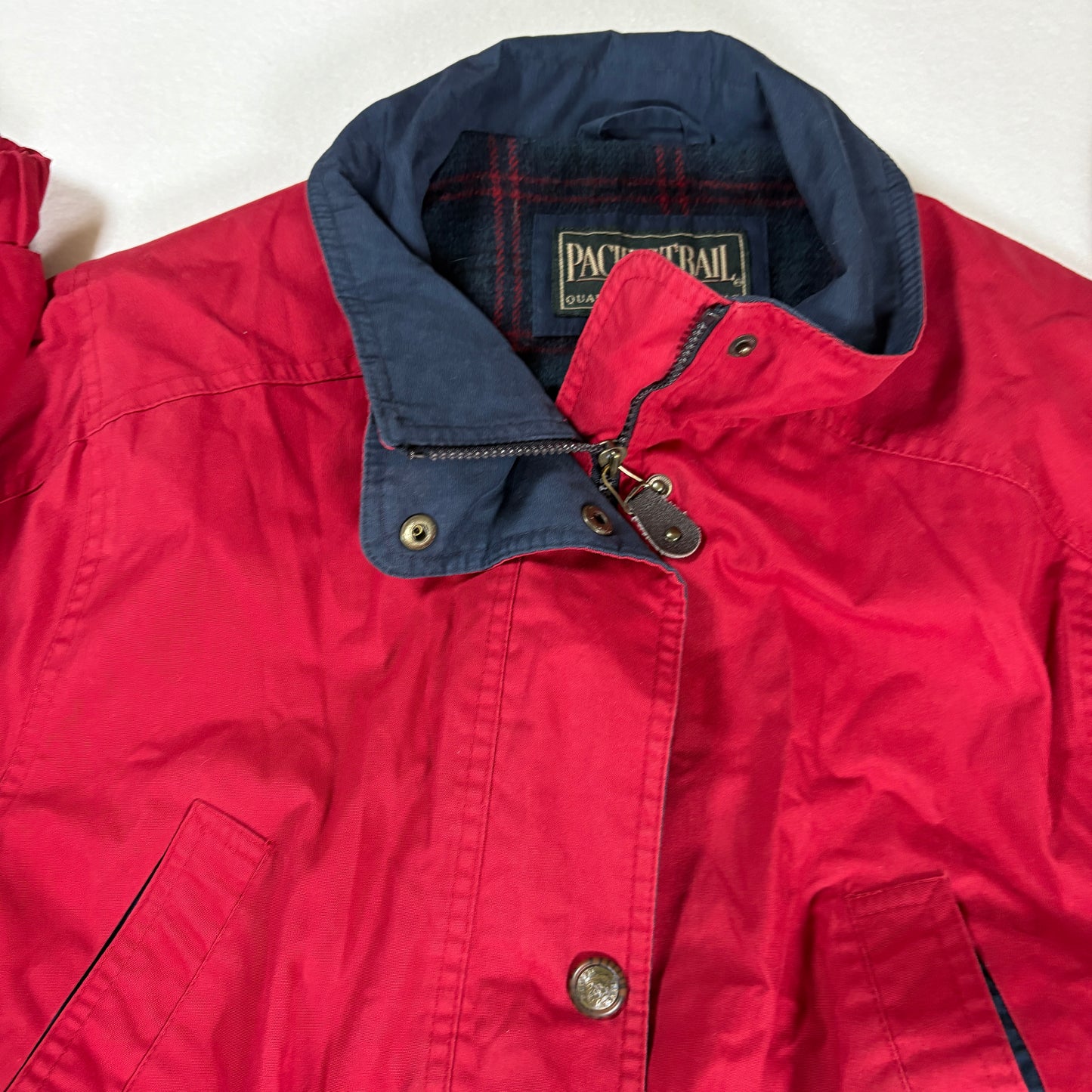 Pacific Trail Jacket Women’s Small Red Outdoor Utility Parka Snap Pockets Vintage