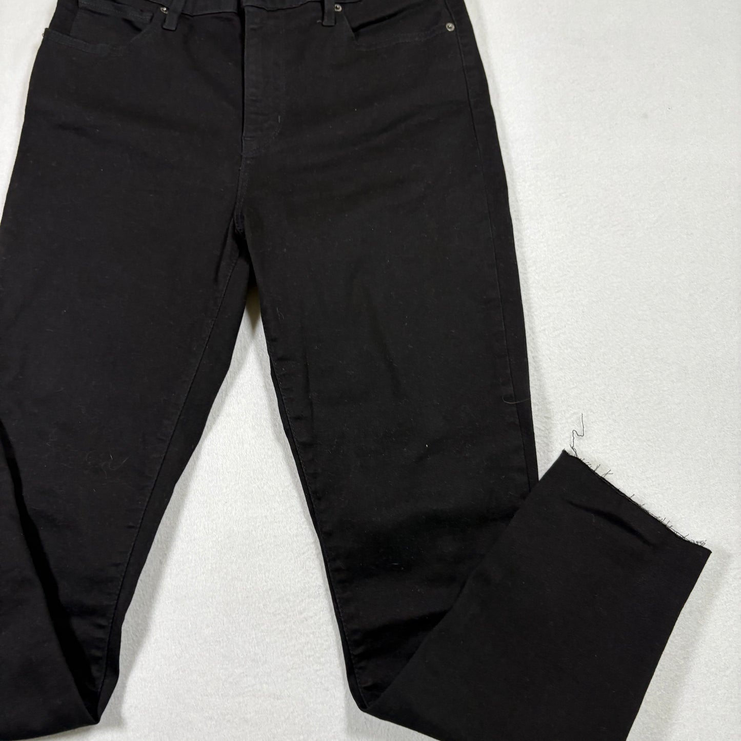 Levi’s Womens 721 High Rise Skinny Jeans 29x28 Black Denim Raw Hem Y2K Grunge