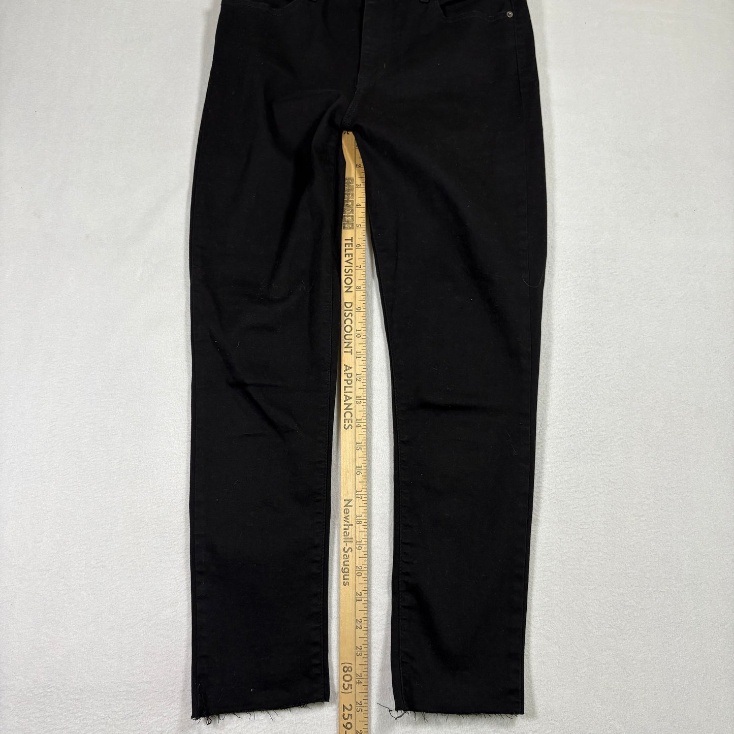 Levi’s Womens 721 High Rise Skinny Jeans 29x28 Black Denim Raw Hem Y2K Grunge