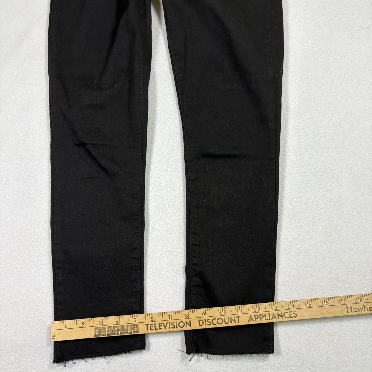 Levi’s Womens 721 High Rise Skinny Jeans 29x28 Black Denim Raw Hem Y2K Grunge