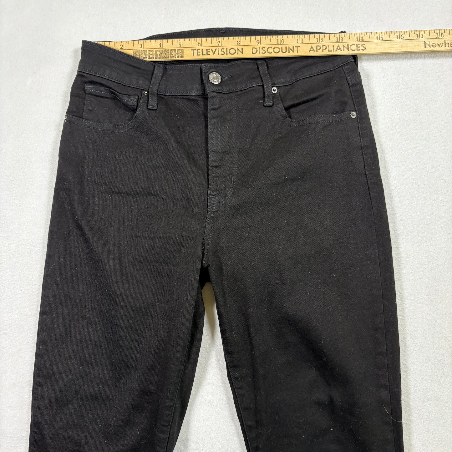 Levi’s Womens 721 High Rise Skinny Jeans 29x28 Black Denim Raw Hem Y2K Grunge