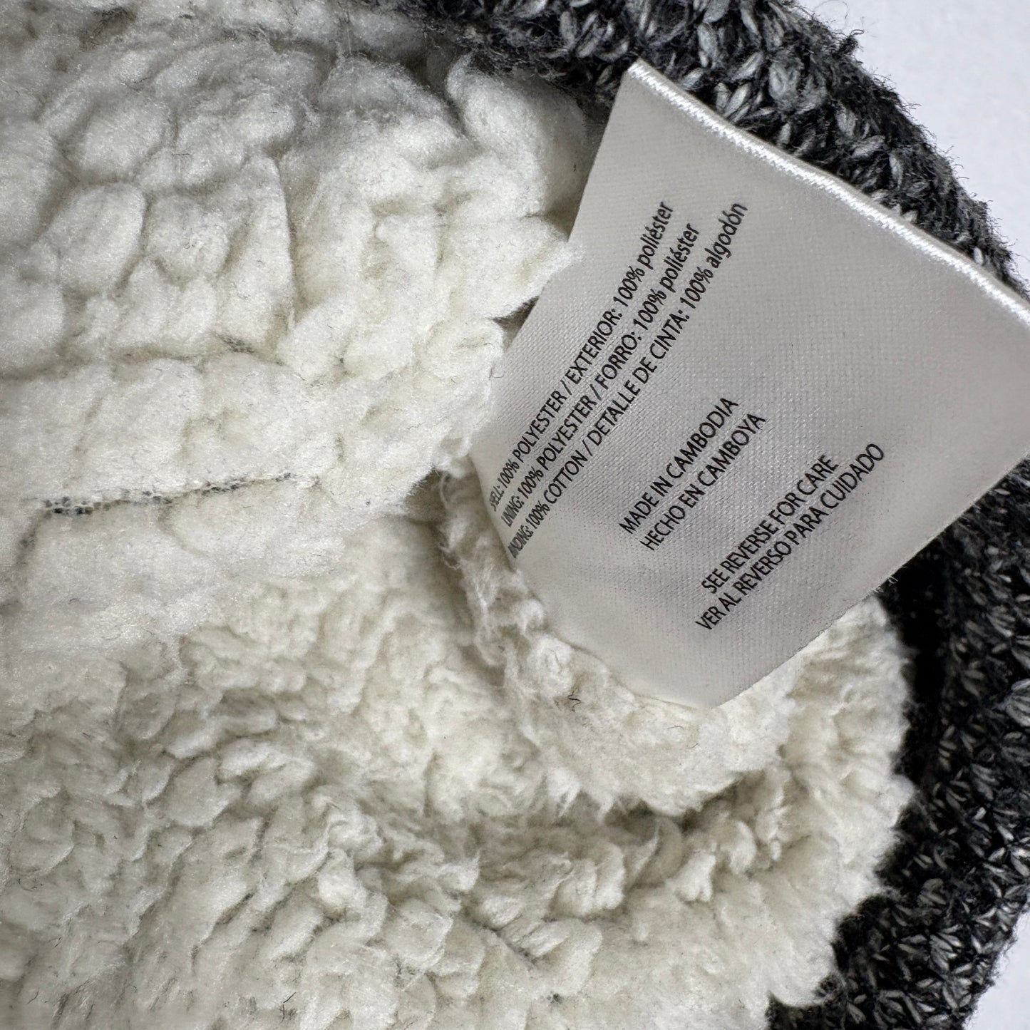 Orvis Men’s XXL Sherpa Fleece Quarter Zip Pullover Gray Black Sweater Jacket