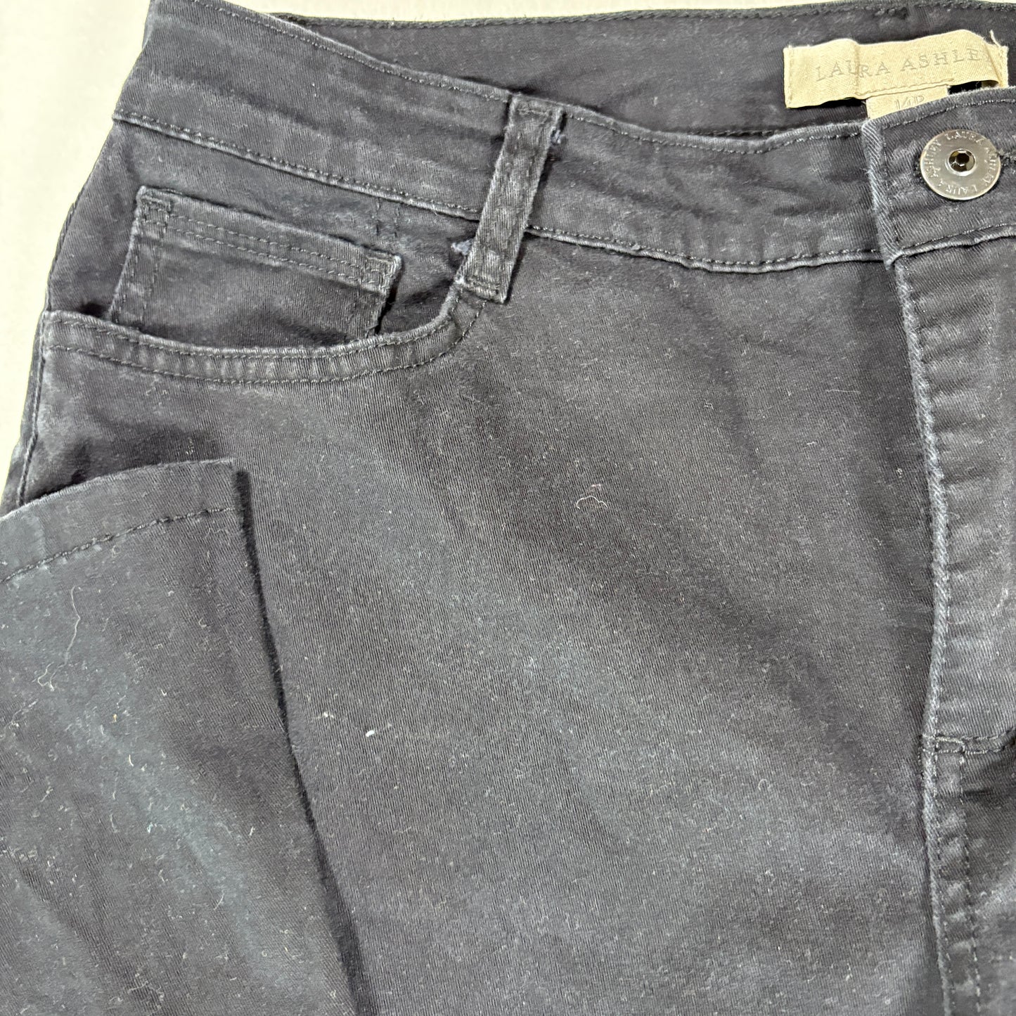 Laura Ashley Pants Women’s 14P Black Straight Leg Denim Jeans Petite