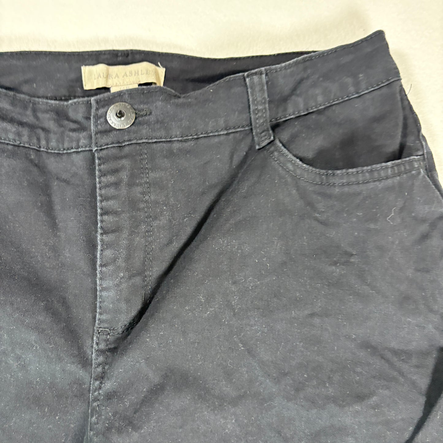 Laura Ashley Pants Women’s 14P Black Straight Leg Denim Jeans Petite