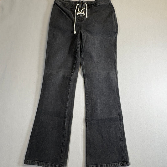 Boutique Europa Lace Up Flare Jeans Women’s Size 6 Fits Like 26x31 Y2K