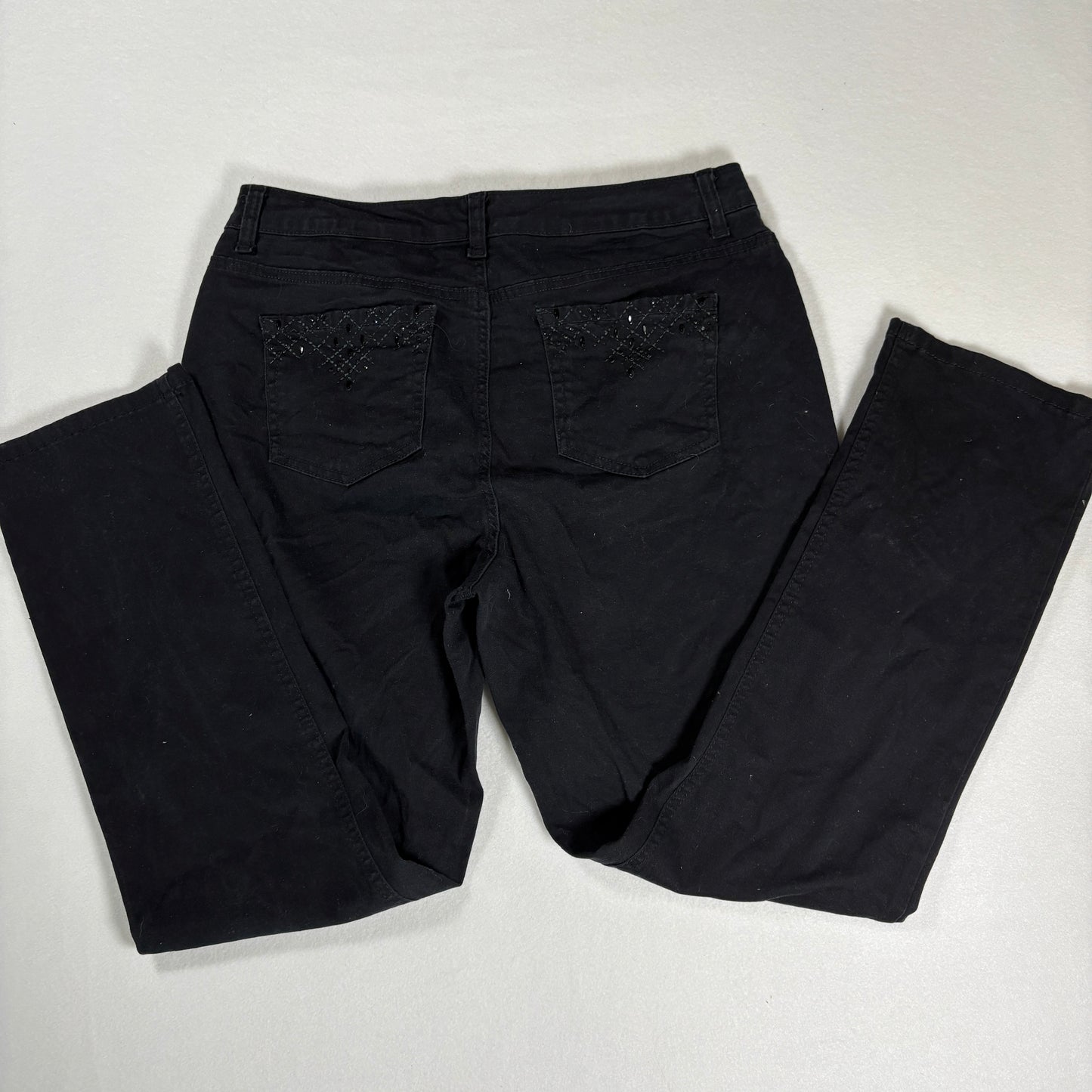 Laura Ashley Pants Women’s 14P Black Straight Leg Denim Jeans Petite