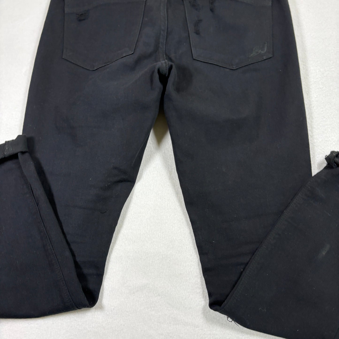 Express Womens Jeans Size 4 Black Distressed Ripped Mid Rise Legging Y2K Grunge