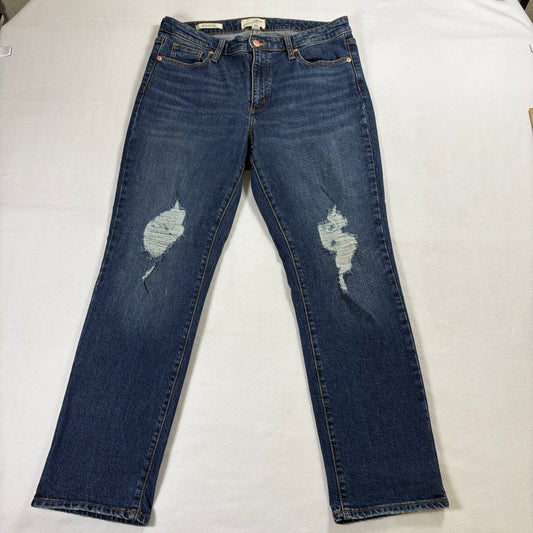 Universal Thread Jeans Womens 10 30R High Rise Slim Straight Distressed Denim
