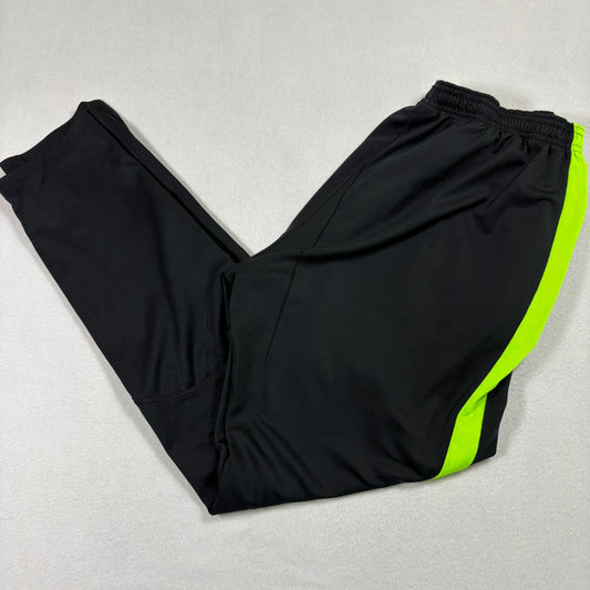 Nike Mens Dri-Fit Pants Medium Black Green Swoosh Training Athletic Track