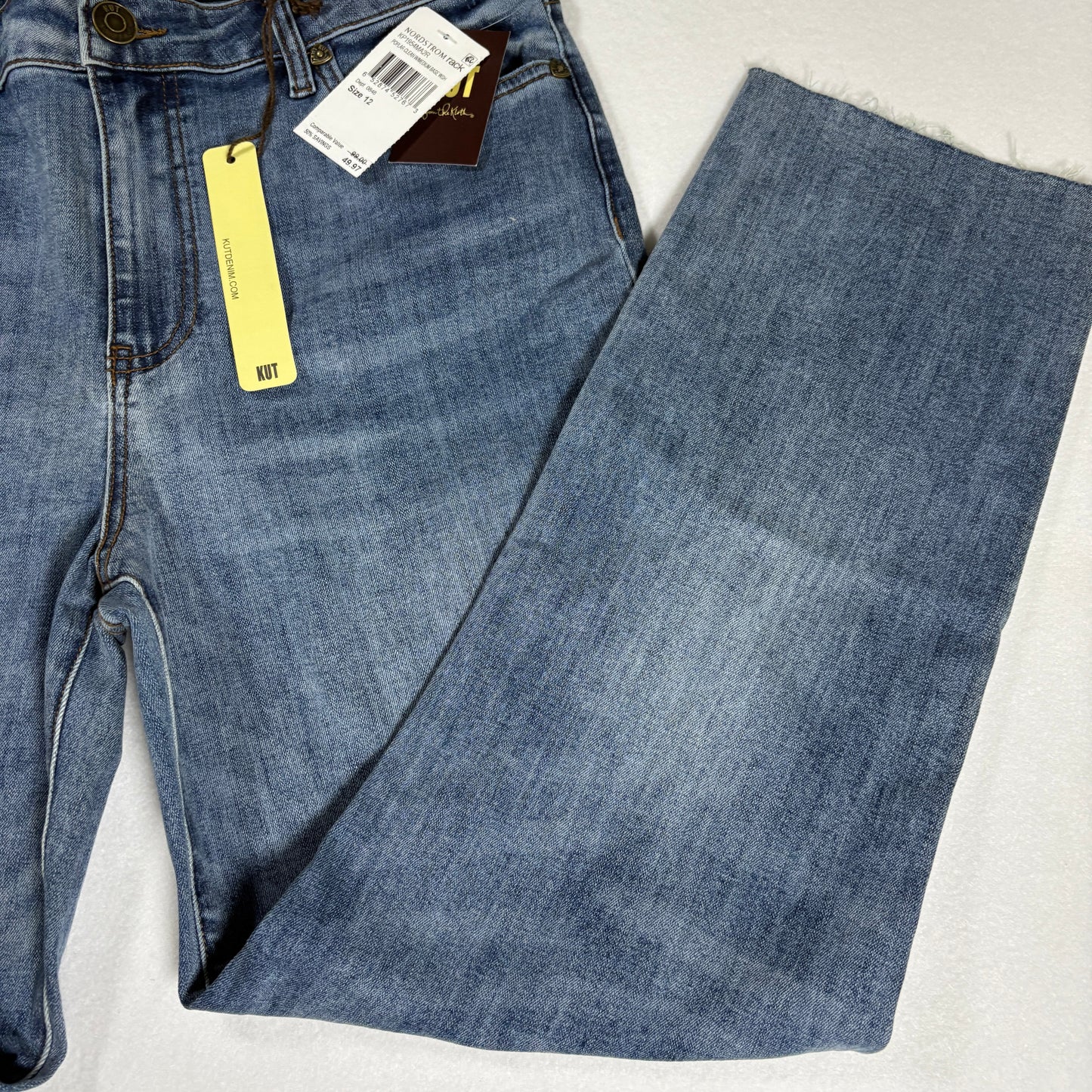 KUT from the Kloth Jeans Women’s 12 Katy High Rise Straight Leg Ankle Blue NWT