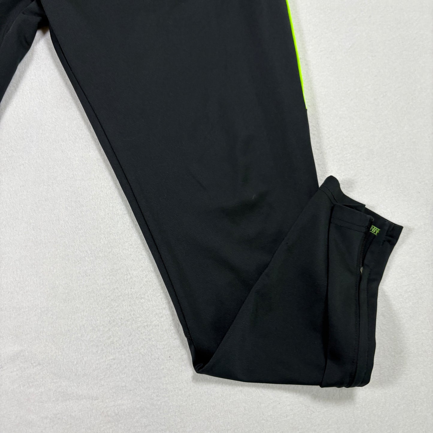 Nike Mens Dri-Fit Pants Medium Black Green Swoosh Training Athletic Track