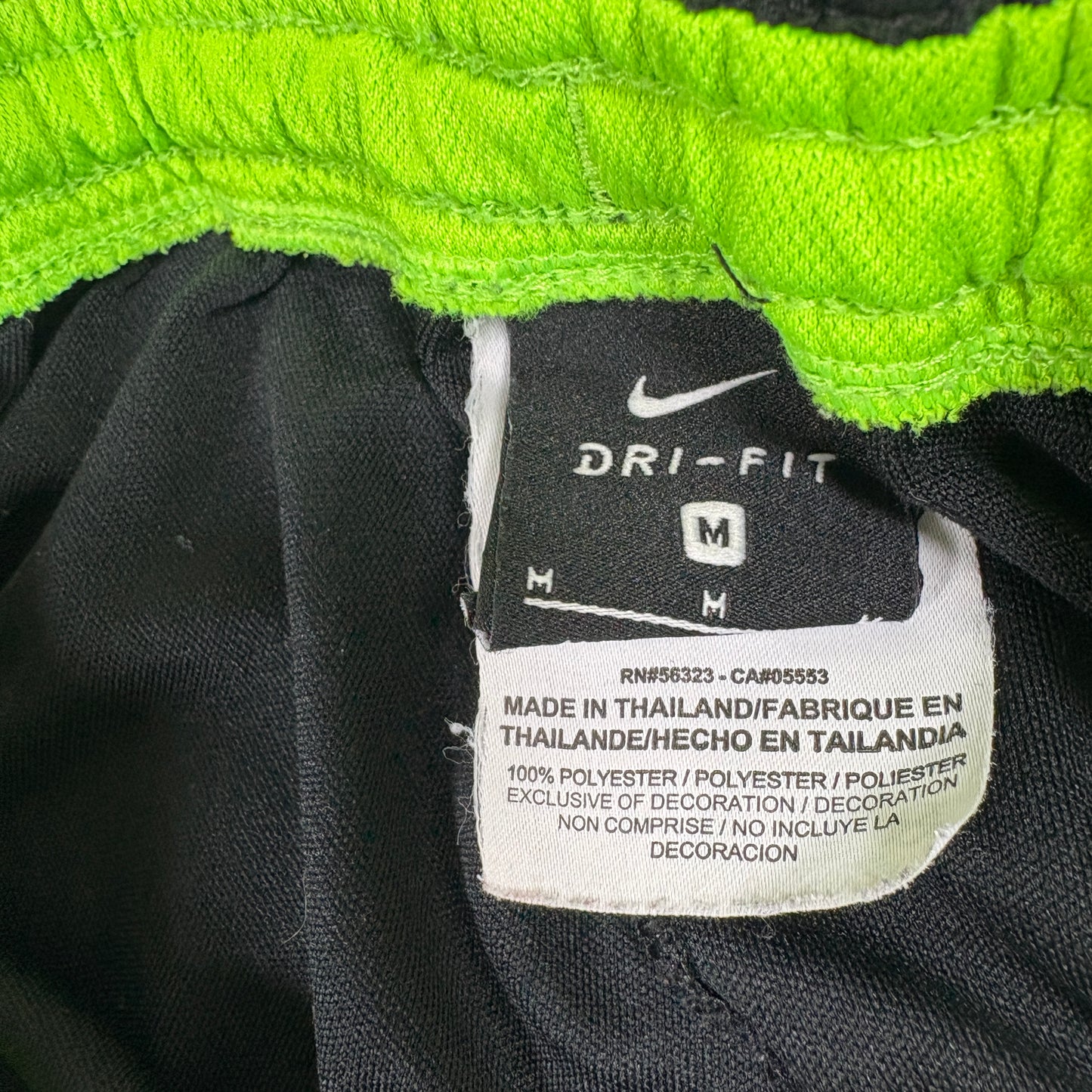 Nike Mens Dri-Fit Pants Medium Black Green Swoosh Training Athletic Track