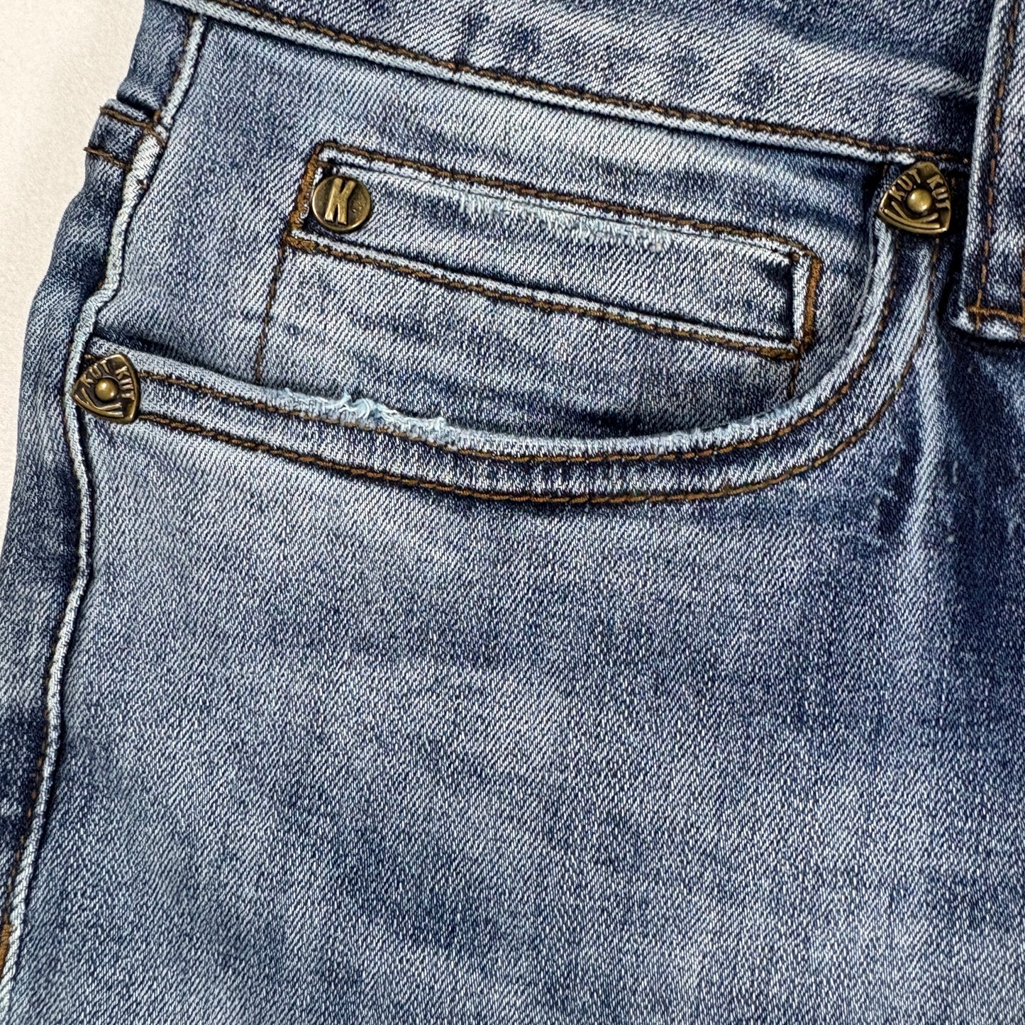 KUT from the Kloth Jeans Women’s 12 Katy High Rise Straight Leg Ankle Blue NWT