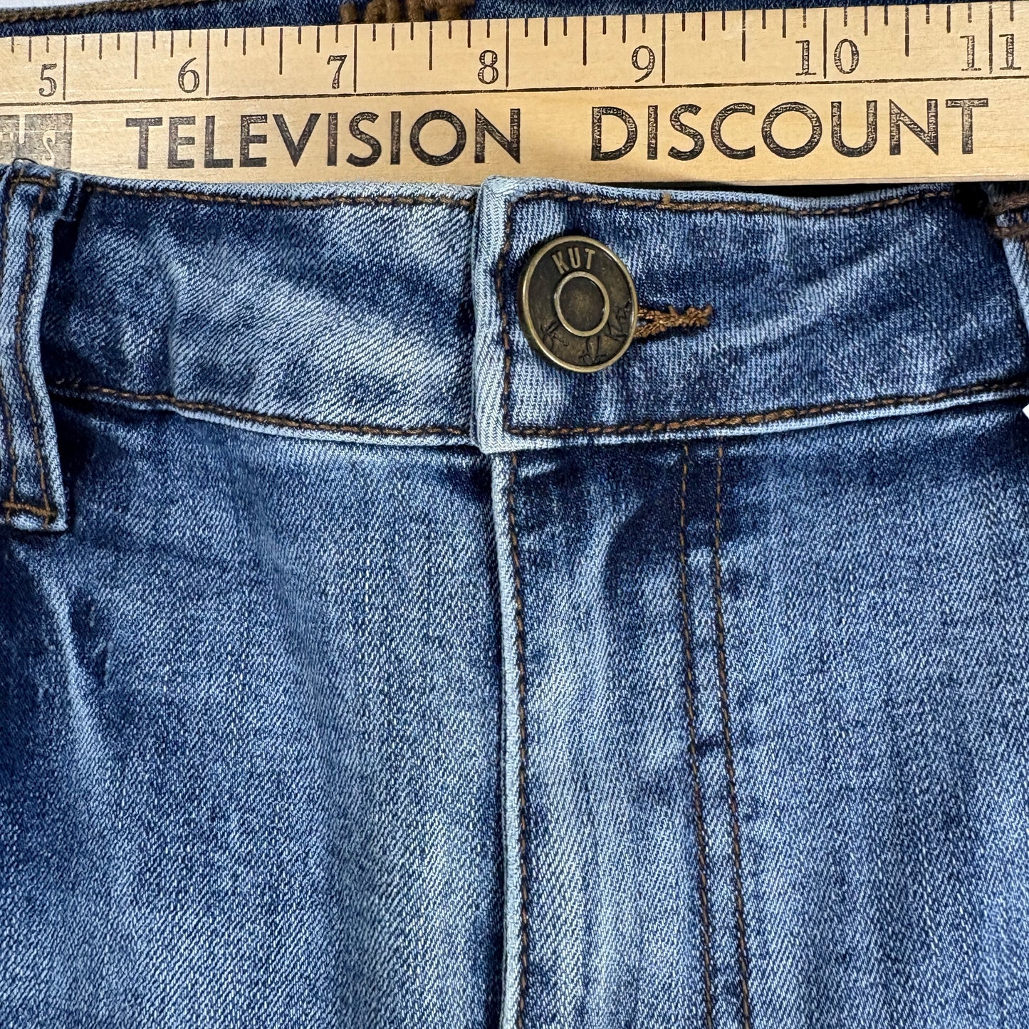 KUT from the Kloth Jeans Women’s 12 Katy High Rise Straight Leg Ankle Blue NWT