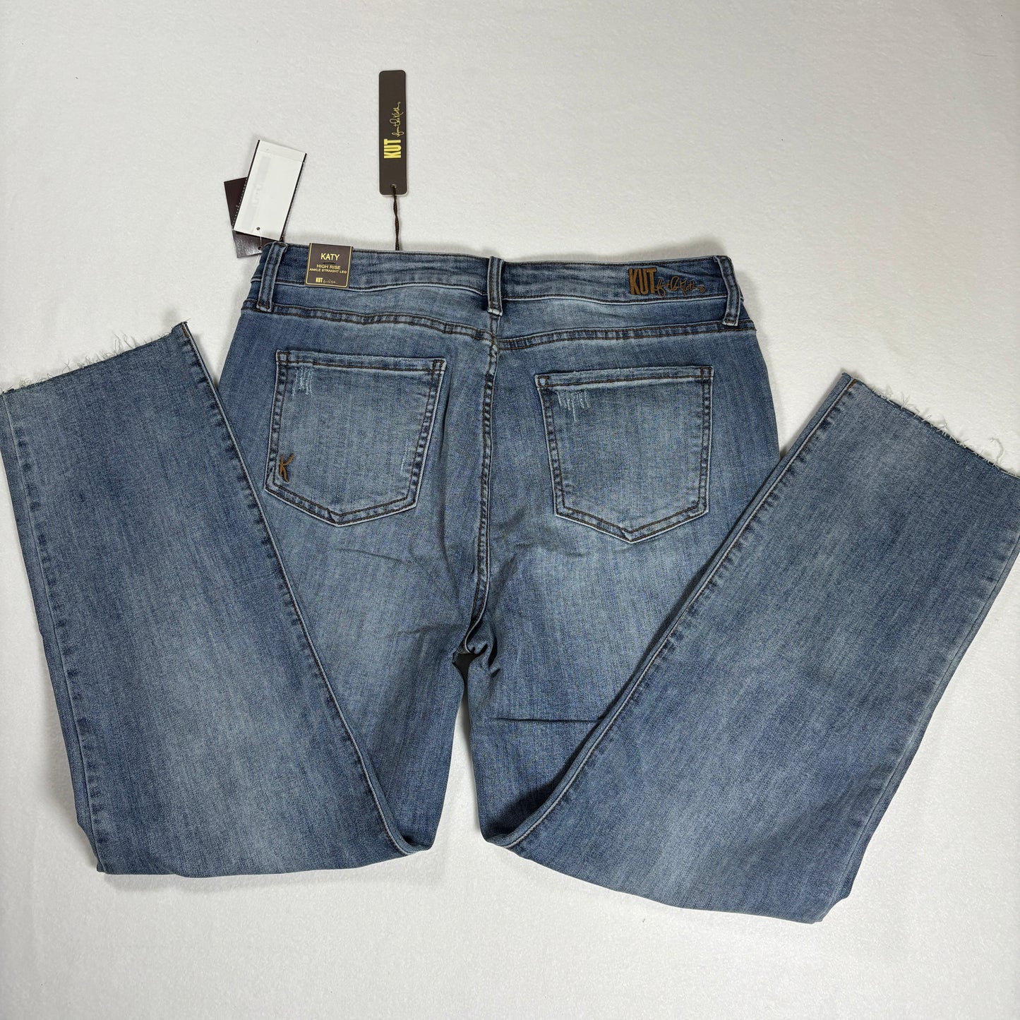 KUT from the Kloth Jeans Women’s 12 Katy High Rise Straight Leg Ankle Blue NWT